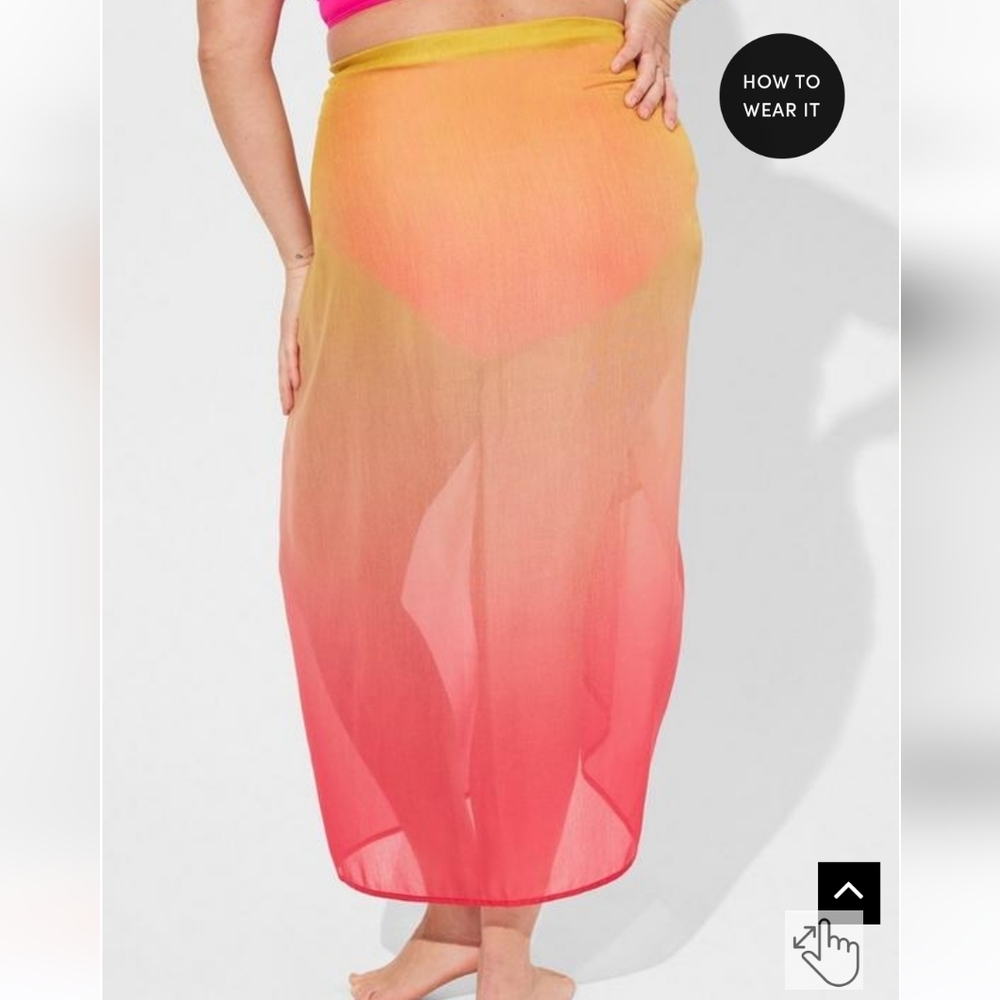 🆕️☀️👙YELLOW TO PINK GRADIENT SWIM SARONG WRAP👙☀️ - Picture 3 of 4